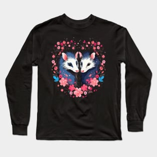 Opossum Couple Valentine Long Sleeve T-Shirt